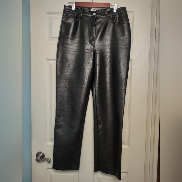 Aritzia Wilfred The Melina, Black, Vegan Leather, High Rise, 5 pockets, Size 12 - Picture 13 of 14